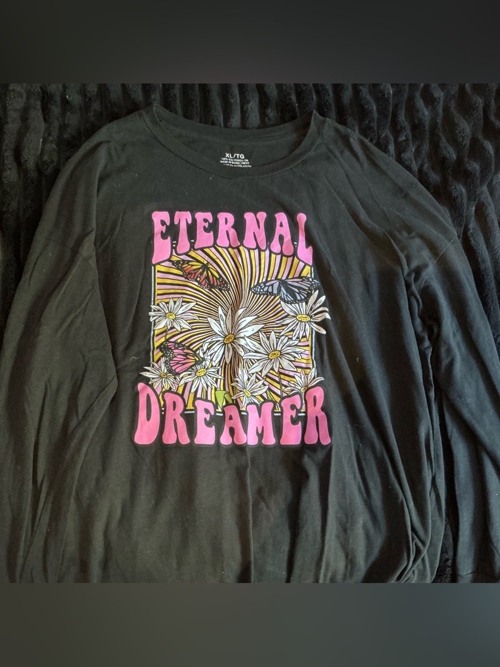Eternal Dreamer Floral Graphic Long Sleeve - Black/Pink